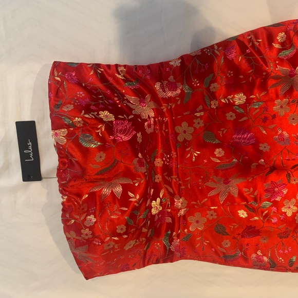 Silky Red Slit Midi Dress - Picture 2 of 3